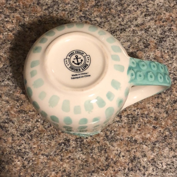 Port Philip Shore Line Octopus Tentacle Handle Sea Life Green White Coffee Mug - Picture 5 of 6